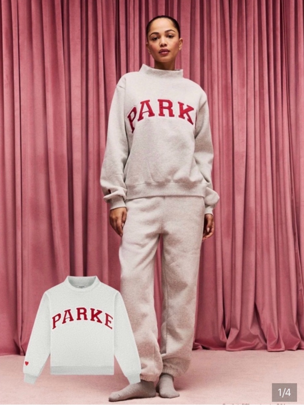 PARK Pullover Sweatshirt in gray with Red Lettering